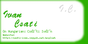 ivan csati business card